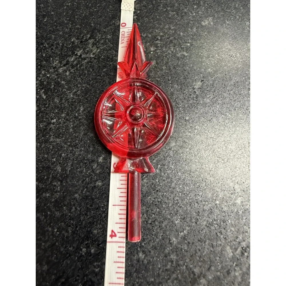 Red Plastic Christmas Tree Topper Light Cover Starburst‎ Finial 4